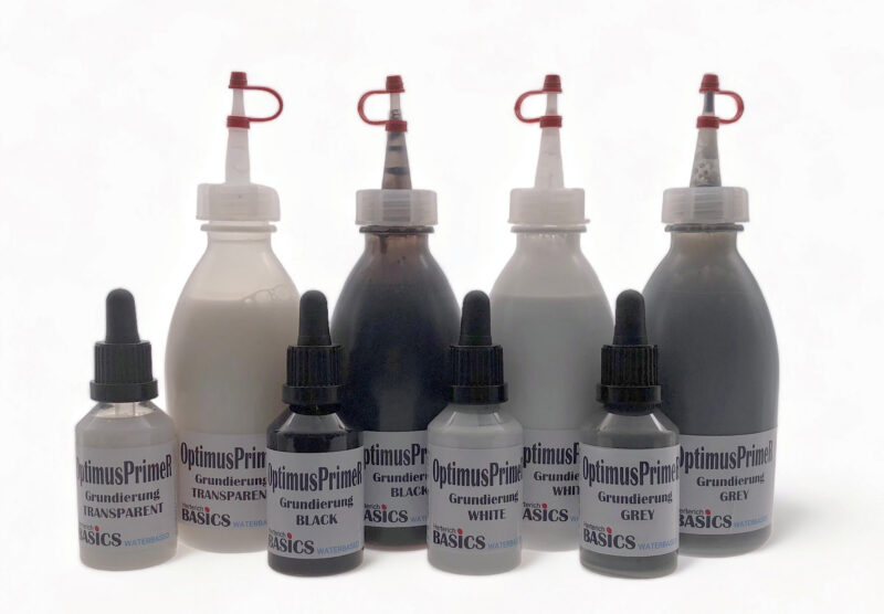 Der transparente OptimusPrimerR ist beispielsweise mit Farben der Farbserie AirbrushColor4you indivisuell einfärbbar.